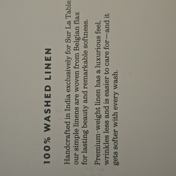 Sur La Table Natural Linen Tablecloth, Size108"x70", Retail Price $179.95 USD - Picture 7 of 8